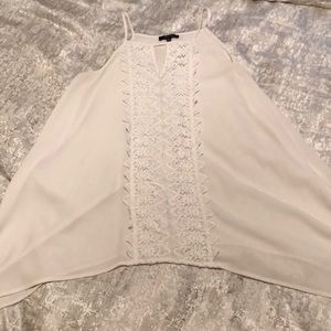 White lace detail tank!